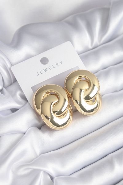 Skygo Gold Color Hoop Design Brass Women's Earrings - TJ-BKP8330