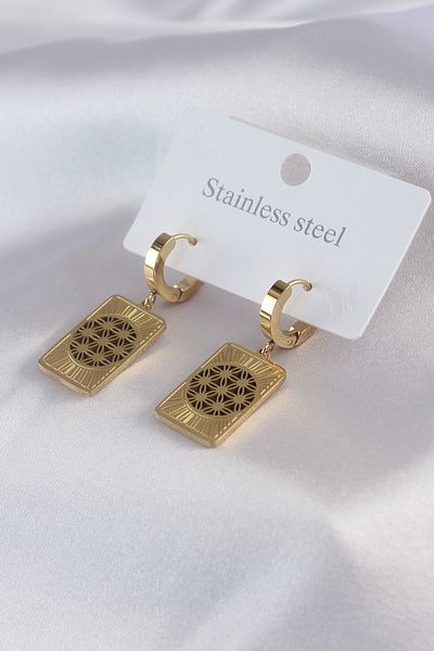 Skygo Steel Earrings - Multicolor - Natural Stone