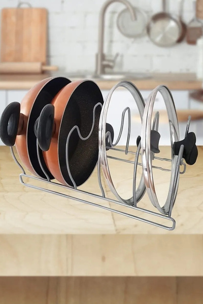 Home Rozsdamentes fém munkalapra helyezhető edényrendező - Konyhai rendszerező