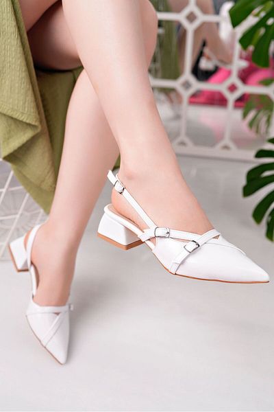 VİP SMR MODA Women's Open Back Pointed Toe Comfortable Ballerina Shoes for Daily Use