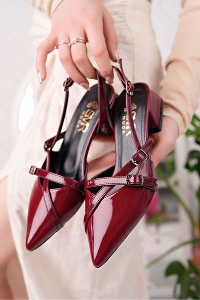 VİP SMR MODA Women's Open Back Pointed Toe Comfortable Ballerina Shoes for Daily Use