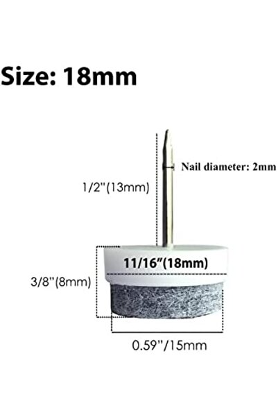 Generic Gutapo 40pcs Round Heavy Duty Nail-on Felt Pad for Furniture Chair Table Leg Feet Floor Protectors S