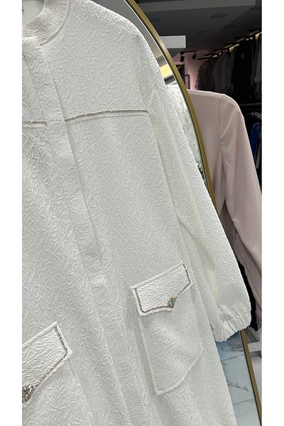 wennew Ecru Zippered Jacket