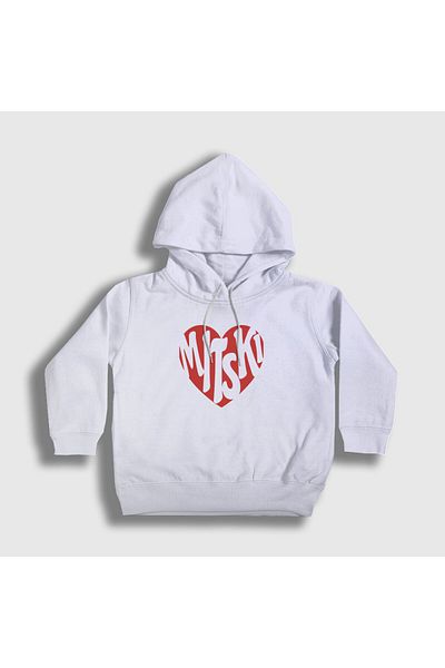Presmono Unisex Kids White I Love Heart Mitski Hooded Sweatshirt 543187Tt