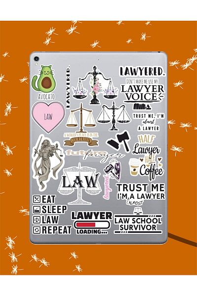 hediyenebak Law Sticker Set |   Laptop Agenda Pc Tablet Phone Notebook Sticker Bullet Journal
