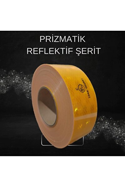 Reflektif 50 METRE 1.KALİTE ŞERİT REFLEKTÖR SARI TÜVTÜRK MUAYENE ONAYLI