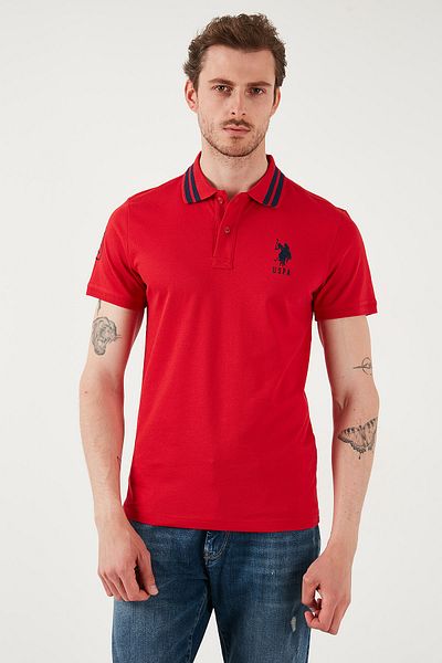 U.S. Polo Assn. U.S. Polo Cotton Slim Fit Buttoned Polo Neck t Shirt Men's Polo Neck t Shirt G081Gl 0112084093