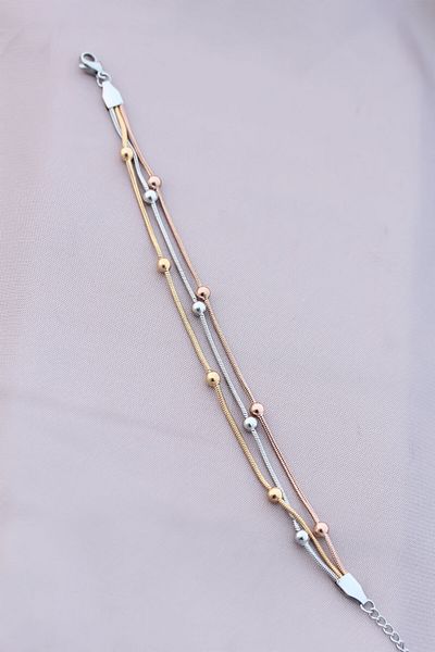 Skygo 316L Anti-Tarnish Steel Silver Color Women's Bracelet with Ball Chain - TJ-BB4172