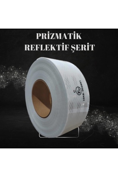 Reflektif 50 METRE 1.KALİTE ŞERİT REFLEKTÖR BEYAZ TÜVTÜRK MUAYENE ONAYLI
