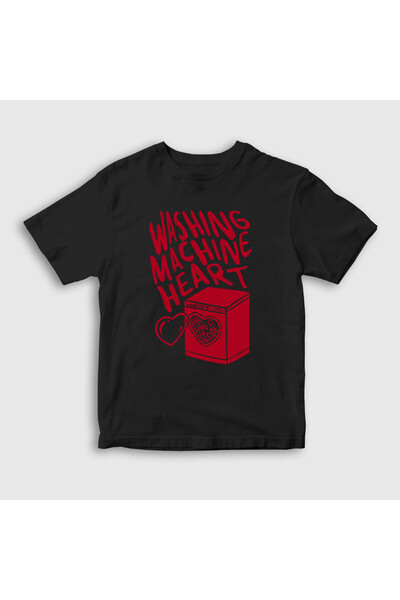 Presmono Unisex dečija crna veš mašina Heart Mitski T-shirt 545769tt