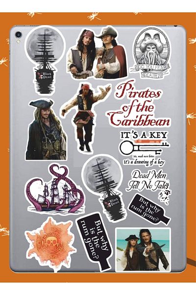 hediyenebak Pirates of the Caribbean Sticker Set |   Laptop Agenda Pc Tablet Phone Notebook Sticker Bullet Journal