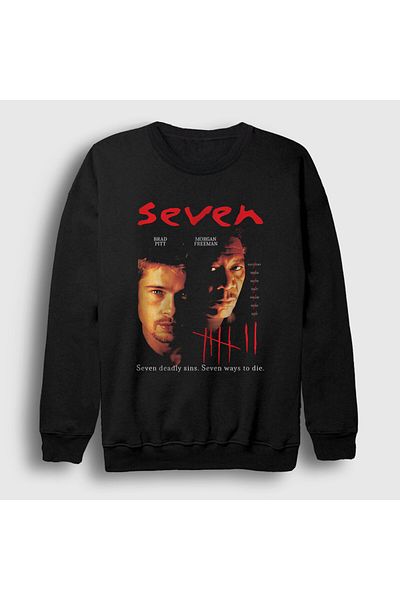 Presmono Unisex Μαύρη αφίσα Ταινία Seven Se7en Φούτερ 544657tt