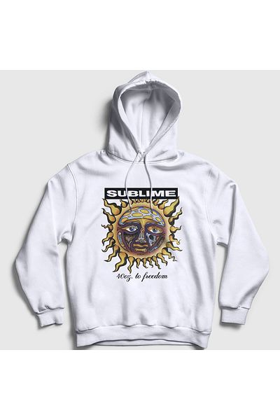 Presmono Unisex Λευκή 40oz To Freedom Sublime Φούτερ με Κουκούλα 541280tt
