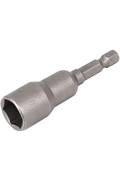 Generic Aexit Bell (Construction hardware) Shape Hex drill hole 13mm Metal Socket Nut Setter Gray 65mm Long