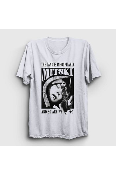 Presmono Unisex Λευκό Αφιερωμένο Μουσική Mitski T-Shirt 543440tt