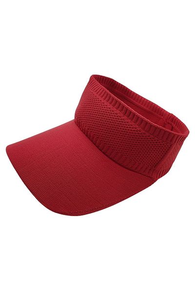 AXE SPORTSWEAR Red Stretchy Visor Hat Uv Sunscreen Casual Beach Tennis Cap