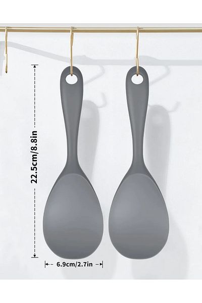 elfnur (1 Pcs)Ultra Hard Tip Silicone Rice Spoon High Isiya Resistant Fireproof Non-Stick