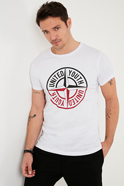 Buratti Βαμβακερή λεπτή εφαρμογή με λαιμόκοψη με στάμπα 3 συσκευασιών Μπλουζάκι Ανδρικό T SHIRT 541S31