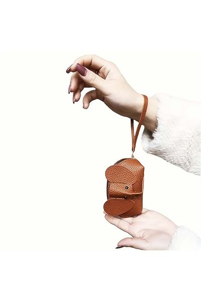 ACAR TAKI Portable Elephant Coin Wallet, Zipper Lipstick Storage Bag-Brown Acr4744