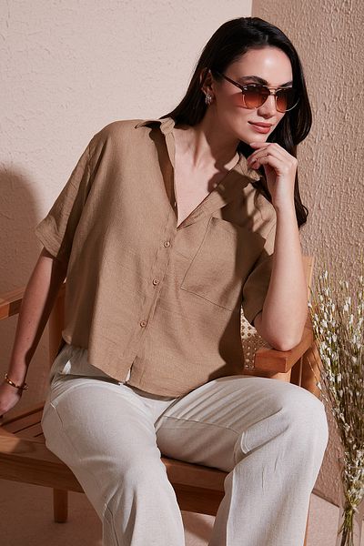 Lela Regular Fit Chest Pocket Short Sleeve Shirt Shirt 6779324