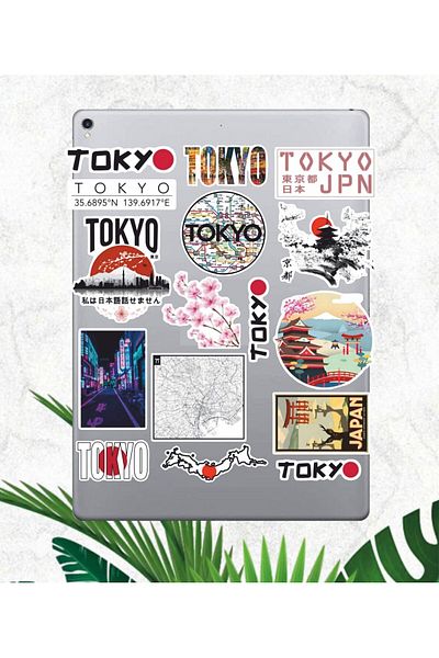 hediyenebak Japan - Tokyo Sticker Set |   Laptop Agenda Pc Tablet Phone Notebook Sticker Bullet Journal