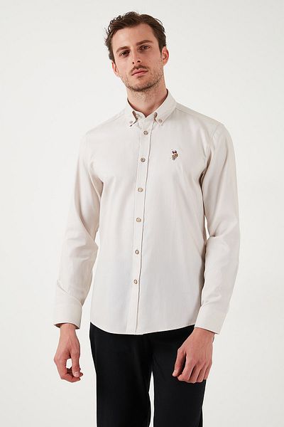 U.S. Polo Assn. ΒΑΣΗ. Πόλο 100% βαμβακερό κολάρο με κουμπιά με λογότυπο Ανδρικά πουκάμισα G081SZ0042082904