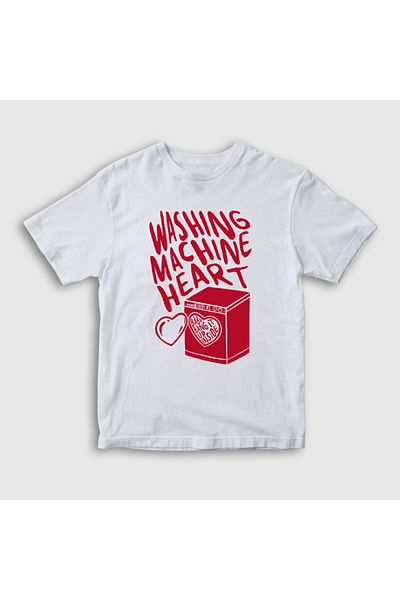 Presmono Tricou unisex pentru copii alb pentru mașină de spălat inimă Mitski 545769tt