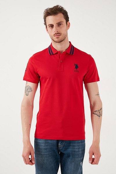 U.S. Polo Assn. U.S. Polo Cotton Slim Fit Buttoned Polo Neck t Shirt Men's Polo Neck t Shirt G081Gl 0112084093