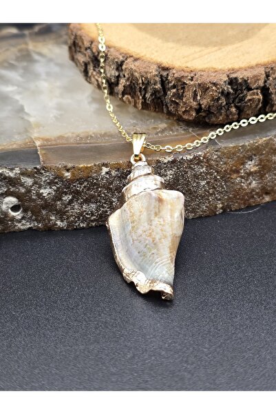 NBS Beautiful Naturel Stones Deniz Kabuğu El İşçiliği Kolye ( Kaplama Zincir )