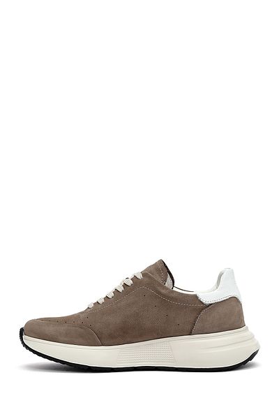 Derimod Men's Mink Lace-up Thick Sole Nubuck Leather Sneakers 25SFD6505V3