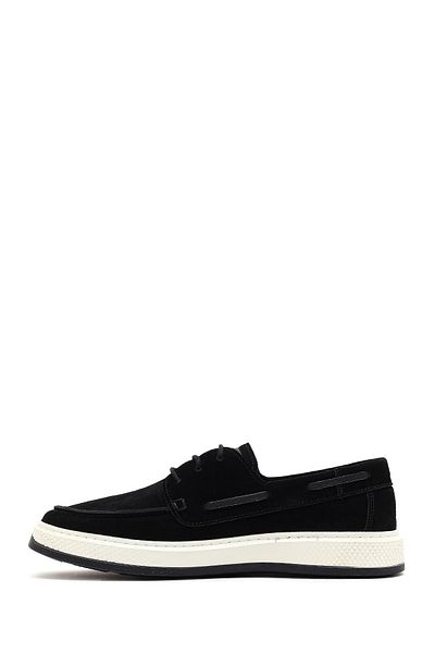 Derimod Men's Black Lace-Up Suede Leather Casual Shoes 25Sfd680110
