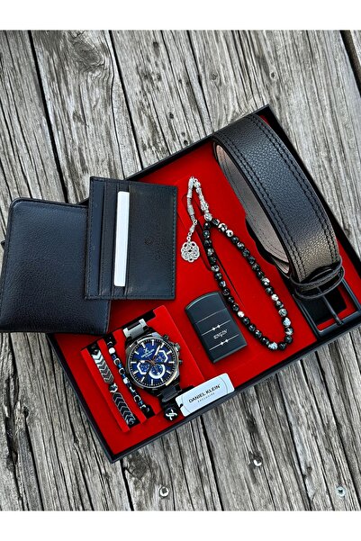 Daniel Klein Siyah Renk Garantili Fonksiyonlu Erkek Kol Saati Doğal Taş Tespi...