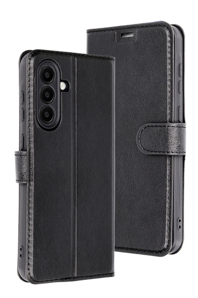 cepmoda حافظة هاتف سامسونج جالاكسي A36 من الجلد |   غطاء مع مشبك ومحفظة |   أسود