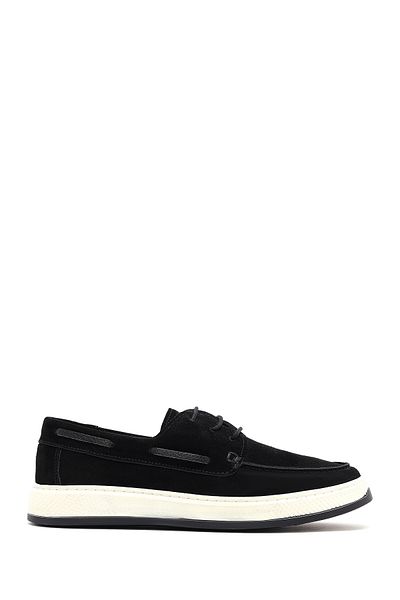 Derimod Men's Black Lace-Up Suede Leather Casual Shoes 25Sfd680110