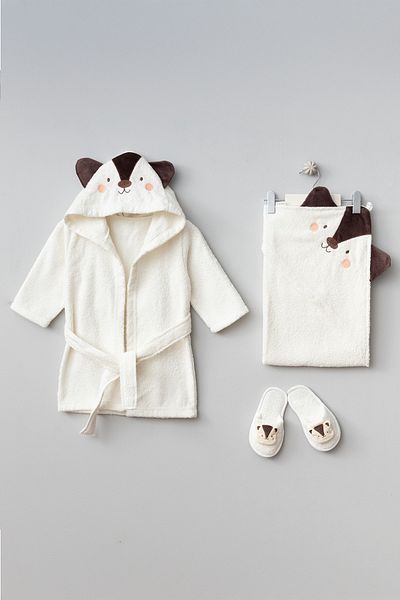 Bebitof Raccoon Patterned Bathrobe Set