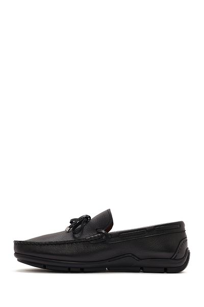 Derimod Men's Black Tasseled Leather Loafer 25Sfd755218