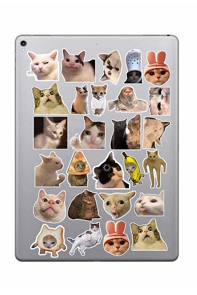 hediyenebak Funny Cats Series 1 Sticker Set |   Laptop Agenda Pc Tablet Phone Notebook Sticker Bullet Journal