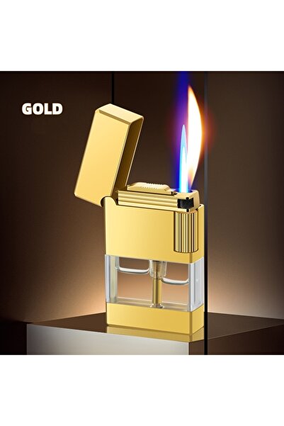 HobiShop Çift Ateşli İki Fonksiyonlu Dupnot Model Metal Rüzgarlı ve Sönmeyen Gazlı Lüx Çakmak