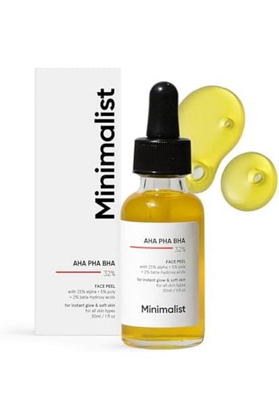 Minimalist AHA 25% + PHA 5% + BHA 2% Peeling Solution for Glowing Skin, Smooth Texture & Pore Cleansing | Weeke