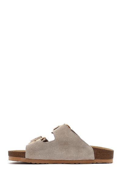 Derimod Women's Mink Buckle Suede Leather Slippers 25Sfd130110