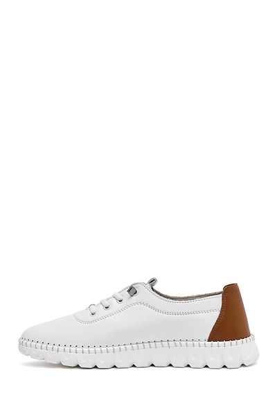 Derimod Women's White Lace-Up Leather Sneaker 25Sfd501618