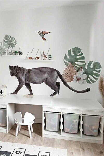 KT Decor Safari World Jaguar's Diary Wall Sticker Set