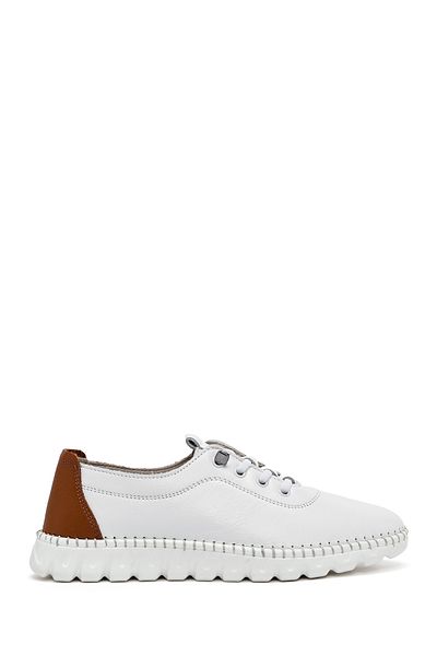 Derimod Women's White Lace-Up Leather Sneaker 25Sfd501618