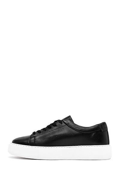 Derimod Men's Black Lace-Up Thick Sole Leather Sneaker 25Sfd700118