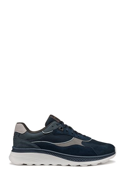 Geox Men's Navy Blue U Spherica Actif X1 a - Mes + Water Laced Suede Sneaker U55Hua01422C4002