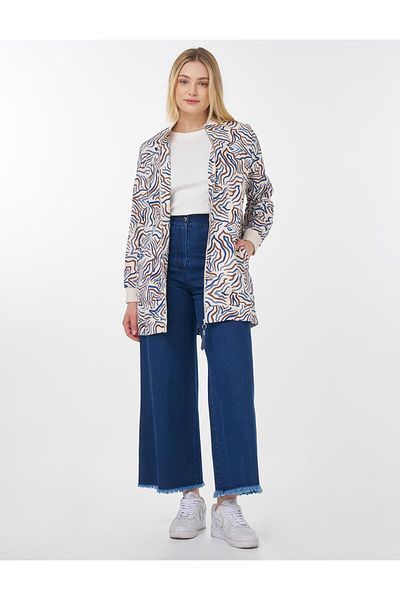 KYR Abstract Pattern College Collar Jacket Ecru