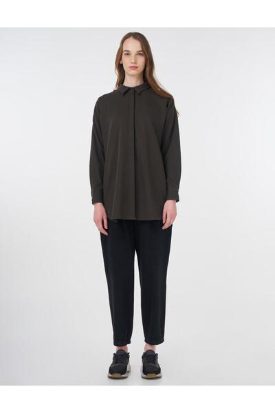 Kayra Basic Shirt Dark Khaki