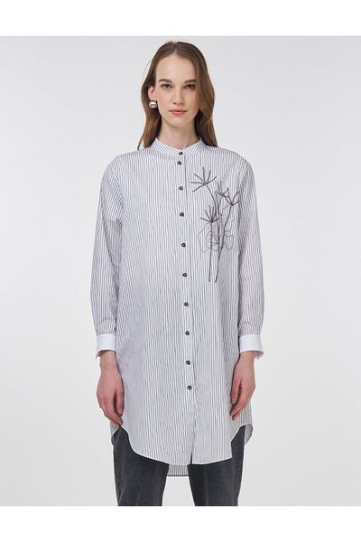 KYR Μοτίβο γραμμής Judge Collar Tunic Μαύρο