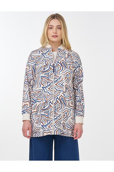KYR Abstract Pattern College Collar Jacket Ecru