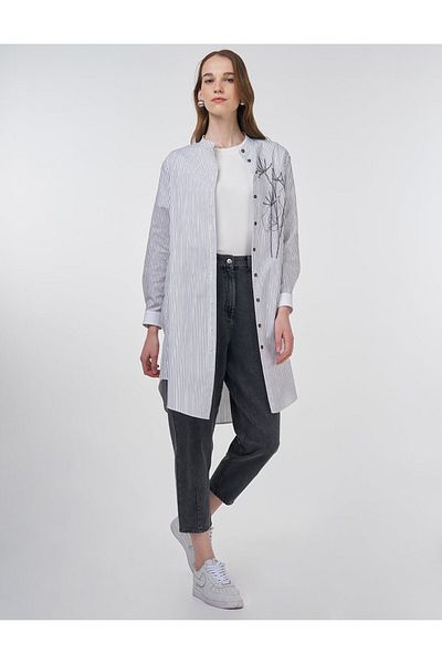 KYR Μοτίβο γραμμής Judge Collar Tunic Μαύρο